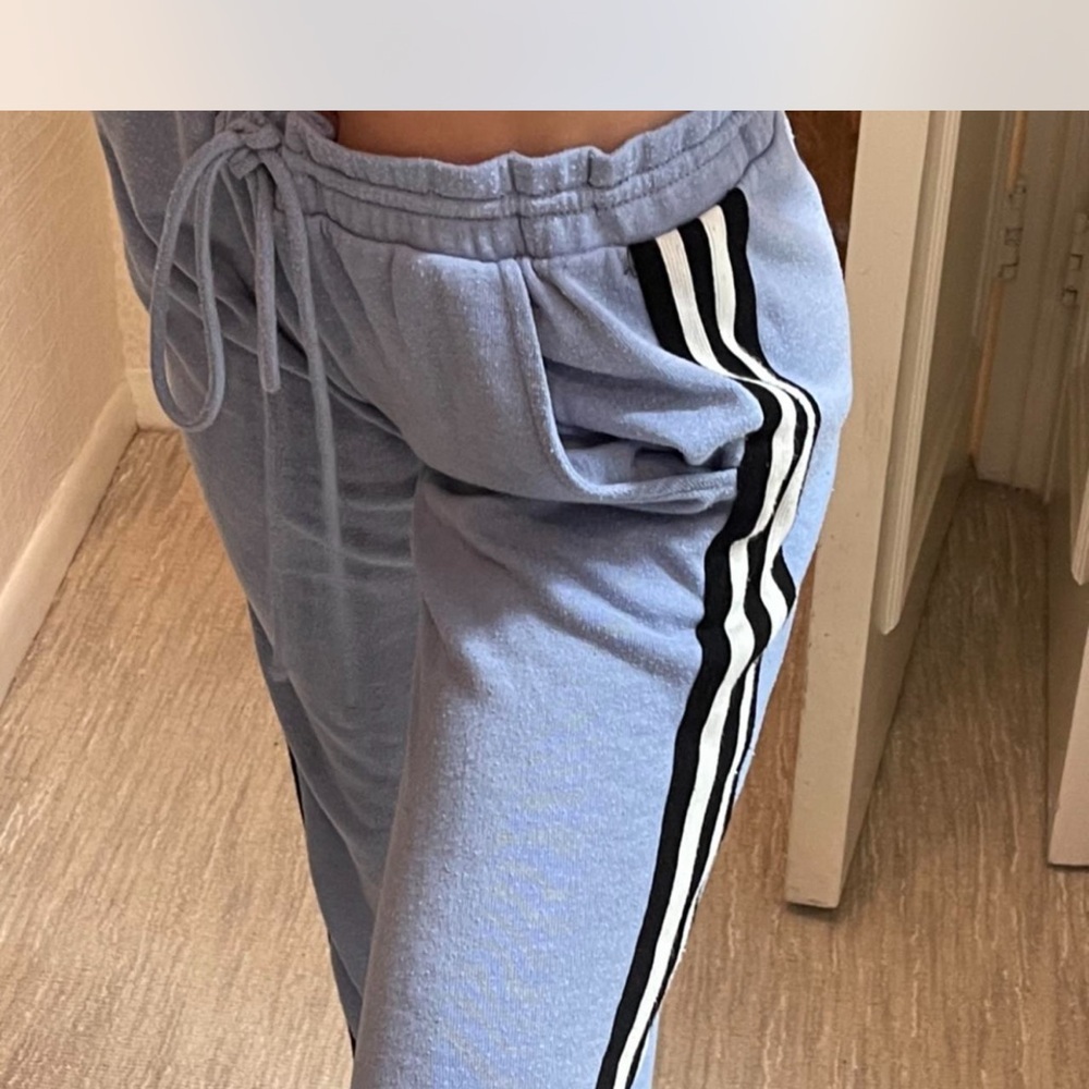 Tresics Light Blue Joggers with Black and White Side Stripes